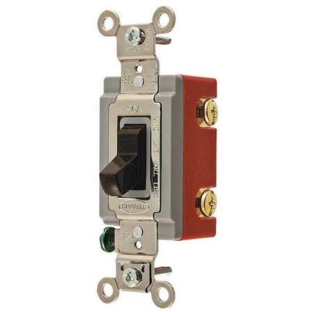 Wall Switch, 4-Way, 120/277V, 20A, Brn, Toggl
