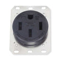 Straight Blade Receptacle, 1 Outlet, NEMA 14-50R, 50 A, 125/250V AC, 3 Poles, 4 Wires, Black