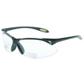A900 Reader Safety Glasses, Black Wraparound Frame, 2.0 Diopter, Clear Lens, Anti-Scratch Coating