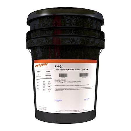 5 gal. White Food Machine Grease Pail