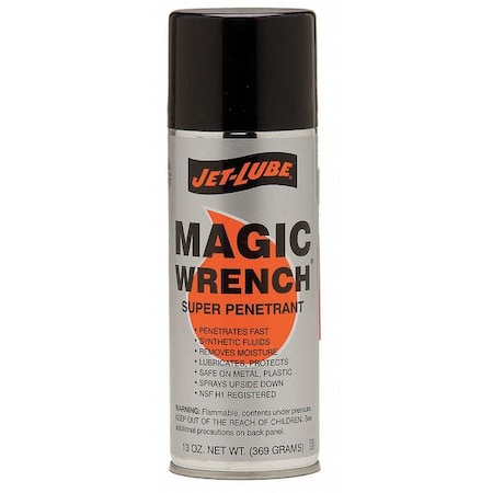 Penetrating Lubricant, 13 oz, Aerosol Spray Can, Synthetic Oil Base, 350 Degrees F Max Op Temp, H1- Food Grade, Yellow