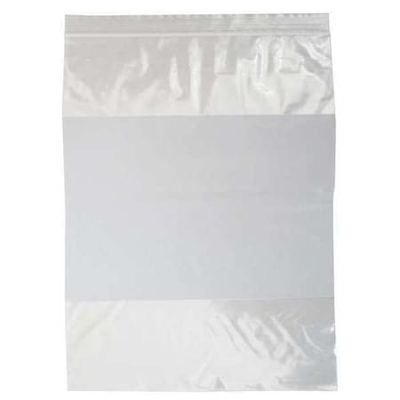 Reclosable Bag, Zip Seal, 13 in L, 10 in W, 2 mil Thick, Low Density Polyethylene (LDPE), Clear