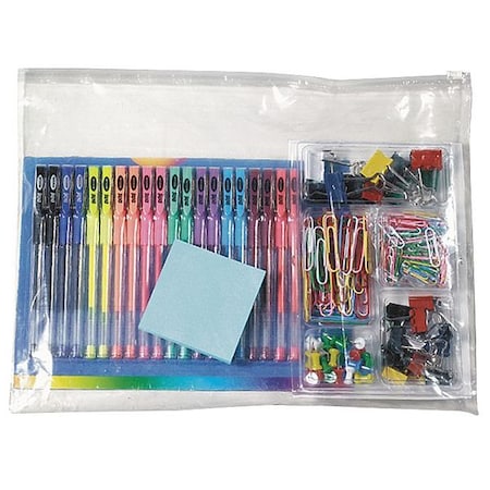 Reclosable Bag, Slide Seal, 11 in L, 14 in W, 3 mil Thick, Low Density Polyethylene (LDPE), Clear