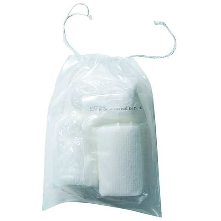 Reclosable Bag, Drawstring, 12 in L, 8 in W, 2 mil Thick, Low Density Polyethylene (LDPE), Clear
