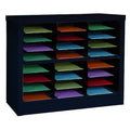Horizontal Literature Organizer 24 Compartments, Black