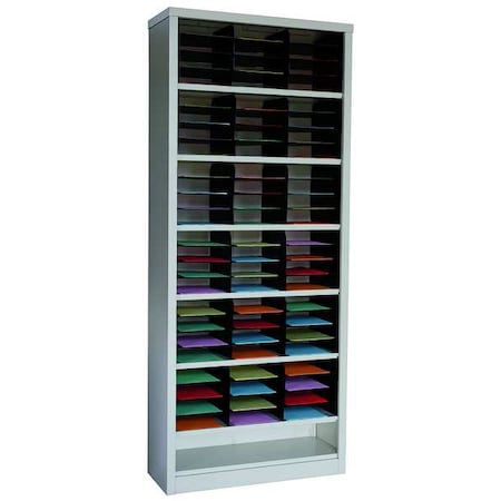 Vertical Literature Organizer 72 Compartments, Tan