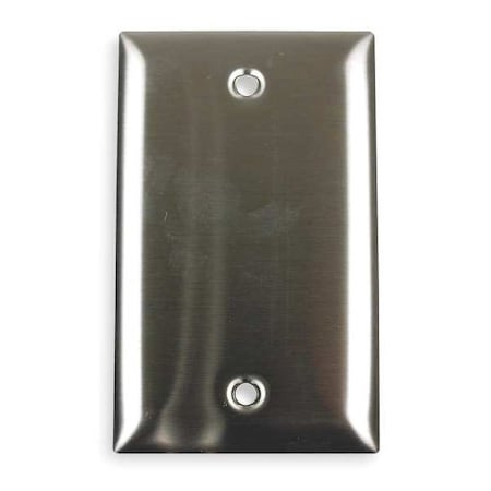 Blank Box Mount Wall Plates, Number of Gangs: 1 Stainless Steel, matte Finish, Silver