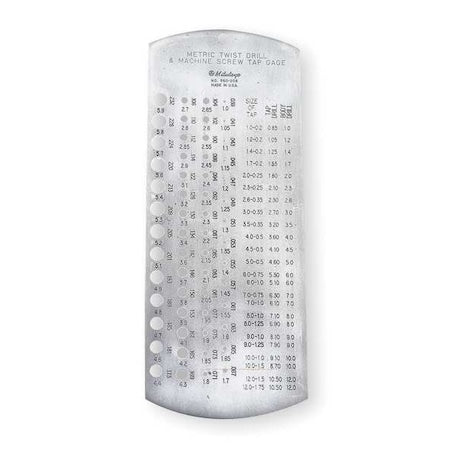 Drill Gage, 1.0-5.9mm, 57 Holes