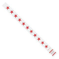 Wristbands, 3/4" x 10", Stars, Red/White, PK500