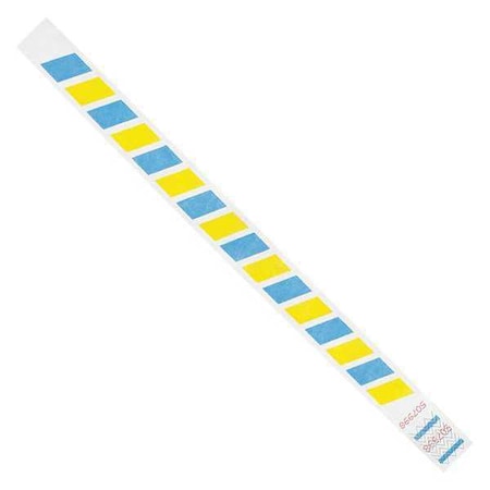 Wristbands, 3/4" x 10", Stripes, Blue/Yellow, PK500