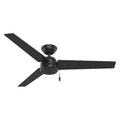 Decorative Ceiling Fan, 52 in Blade Dia, 3 Blades, 3 Speeds, 120V AC, Matte Black