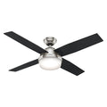 Decorative Ceiling Fan, 52 in Blade Dia, 4 Blades, 3 Speeds, 120V AC, Brush Nickel