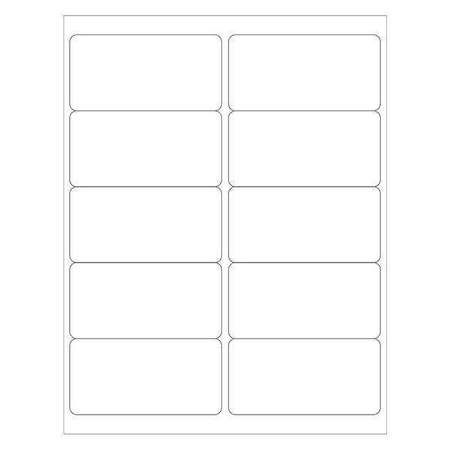 Tape Logic Laser Labels, Rectangle, 4" x 2", White, PK1000