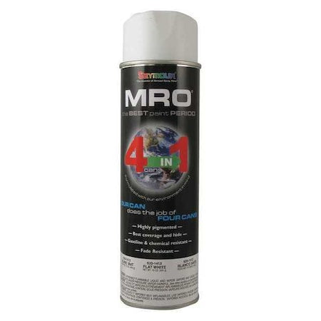 Spray Paint, Flat White, White, Flat, Solvent, 16 oz
