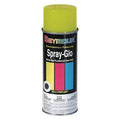 Spray-Glo Paint, Flour Yellow, 12oz., Fluorescent Yellow, Flat, Solvent, 12 oz