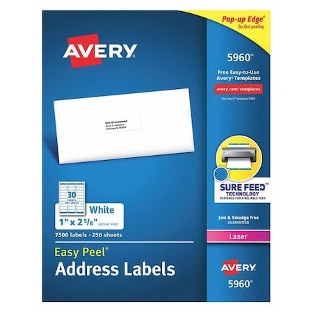 Easy Peel Address Labels 1" x 2-5/8", 250 Sheets, 7500/Box