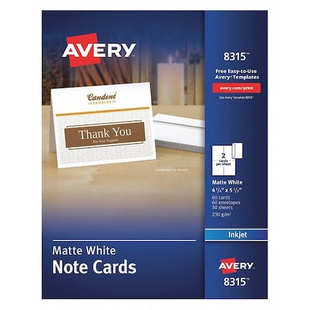 4-1/2 x 5-1/2" Note Cards with Envelopes, Pk60