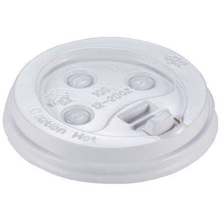 Disp Hot Cup Lid, 10 oz-20oz, White, PK1000