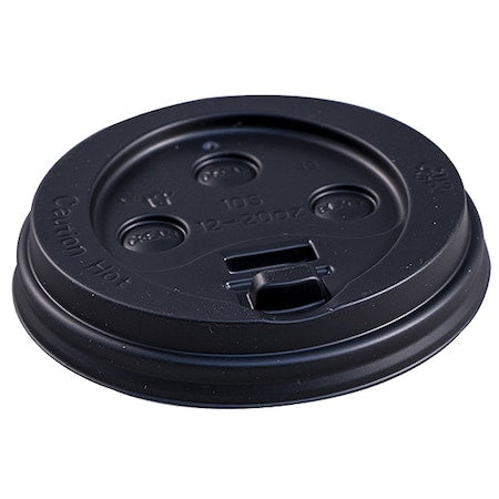 Disp Hot Cup Lid, 10 oz-20 oz, BLK, PK1000