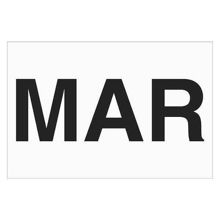 Months of the Year Labels, "MAR", 2" x 3", White, 500/Roll