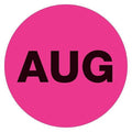 Tape Logic Months of the Year Labels, "AUG", 1" Circle, Fluorescent Pink, 500/Roll