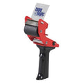 Tape Dispenser, Pistol, Steel/Plastic, Red/Black