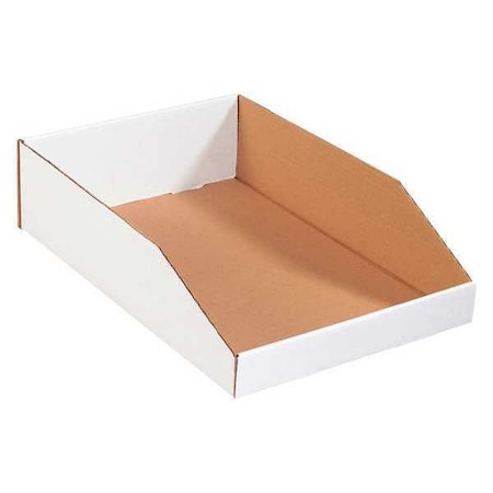 Storage Bin, White, 4-1/2 in H, 12 in W, 18 in L, 50 PK