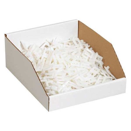 Storage Bin, White, 4-1/2 in H, 10 in W, 12 in L, 25 PK