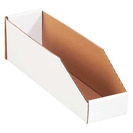 Storage Bin, White, 4-1/2 in H, 4 in W, 15 in L, 50 PK