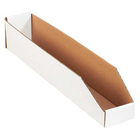 Storage Bin, White, 4-1/2 in H, 4 in W, 24 in L, 50 PK