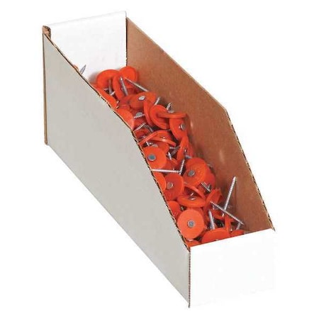 Storage Bin, White, 4-1/2 in H, 3 in W, 12 in L, 50 PK