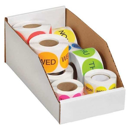 Storage Bin, White, 4-1/2 in H, 6 in W, 12 in L, 50 PK