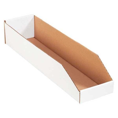 Storage Bin, White, 4-1/2 in H, 6 in W, 24 in L, 50 PK