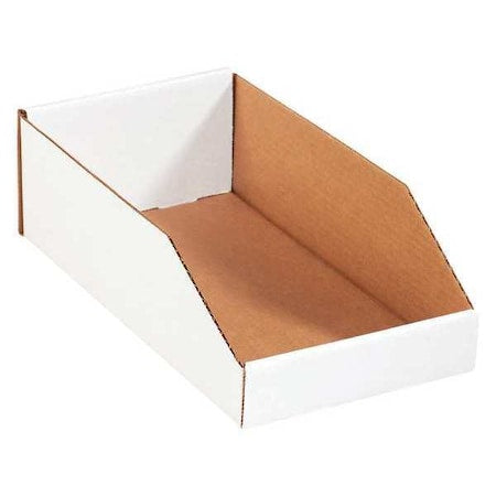 Storage Bin, White, 4-1/2 in H, 8 in W, 15 in L, 50 PK