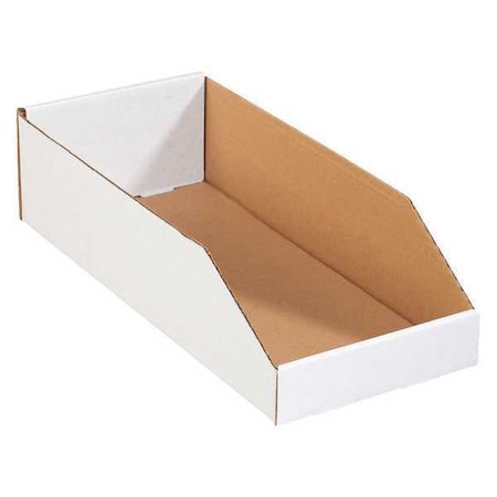 Storage Bin, White, 4-1/2 in H, 8 in W, 18 in L, 50 PK