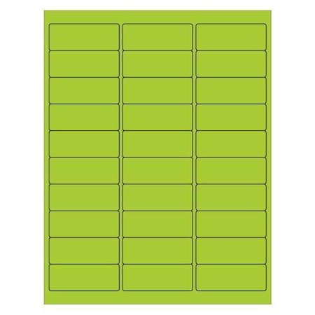 Tape Logic Rectangle Laser Labels, 2 5/8" x 1", Fluorescent Green, PK3000
