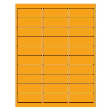Tape Logic Rectangle Laser Labels, 2 5/8" x 1", Fluorescent Orange, PK3000