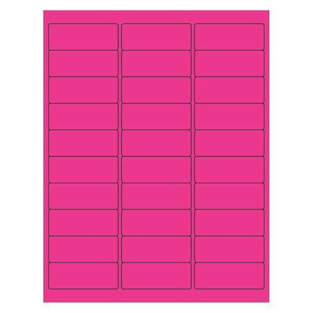 Tape Logic Rectangle Laser Labels, 2 5/8" x 1", Fluorescent Pink, PK3000