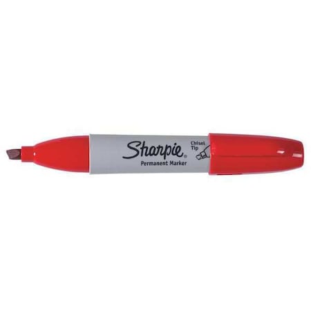 Sharpie Chisel Tip Permanent Markers, Red, PK12