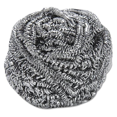 Stainless Steel Scrubber, Steel Gray, PK12
