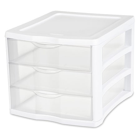 Clearview 3 Drawer Unit, White
