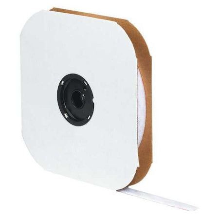 Reclosable Fastener, Rubber Adhesive, 75 ft, 1 in W, White