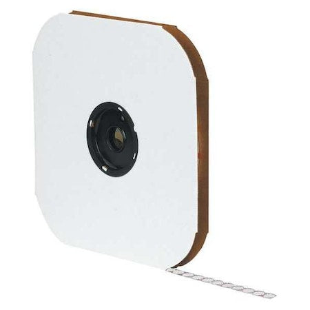 Reclosable Fastener, Disc, Rubber Adhesive, 1/2 in, White, 1440 PK