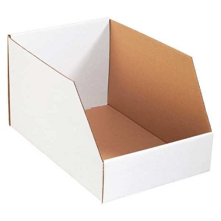 Storage Bin, White, 10 in H, 10 in W, 18 in L, 25 PK