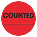 Tape Logic Labels, "Counted _", 2" Circle, Fluorescent Red, 500/Roll
