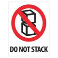 Tape Logic Labels, "Do Not Stack", 3" x 4", Red/White/Black, 500/Roll
