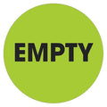 Labels, "Empty", 2" Circle, Fluorescent Green, 500/Roll