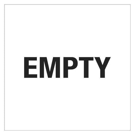 Labels, "Empty", 6"x6", Black/White, 500 Labels/Roll