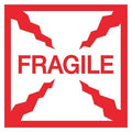 Tape Logic Labels, "Fragile", 4" x 4", Red/White, 500/Roll