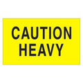 Tape Logic Labels, "Caution - Heavy", 3" x 5", Fluorescent Yellow, 500/Roll